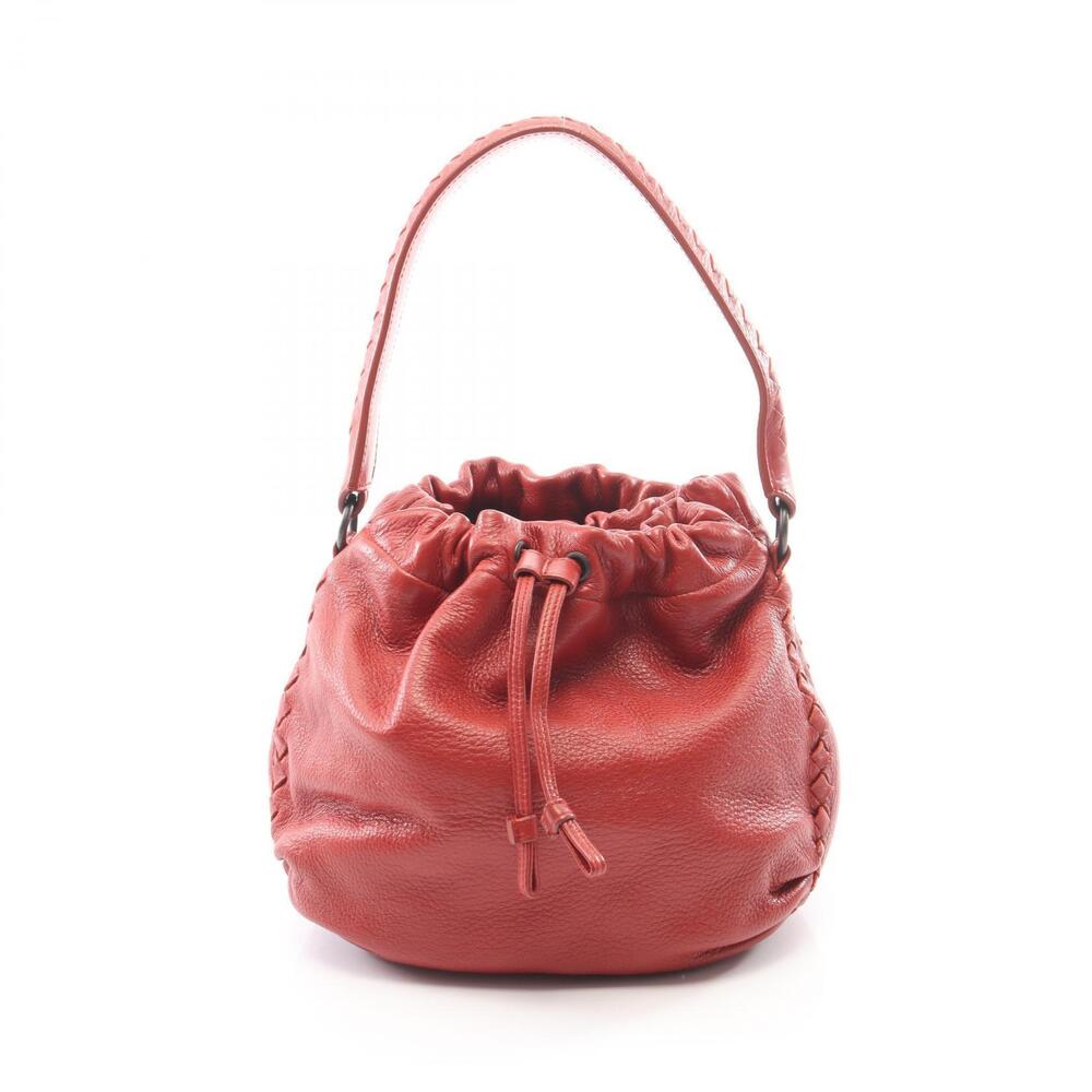 Bottega Veneta Intrecciato Drawstring Handbag Leather Red